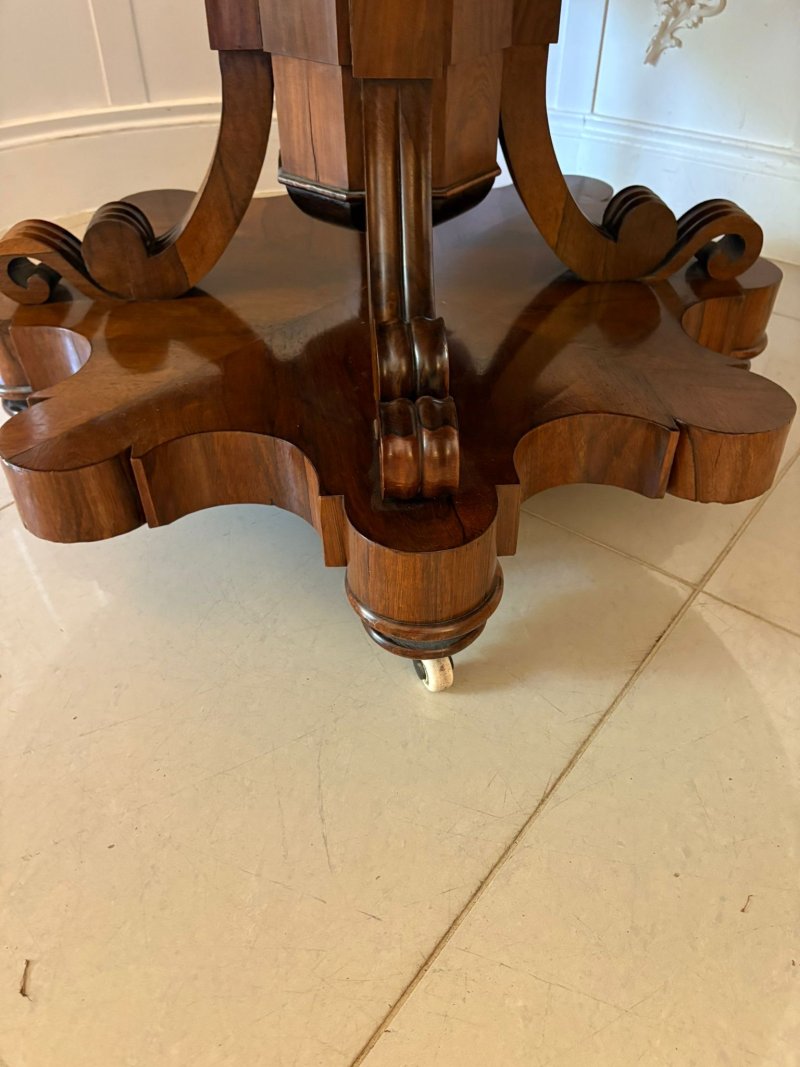 Outstanding Quality Antique Victorian Rosewood Circular Centre/Dining Table - Image 7